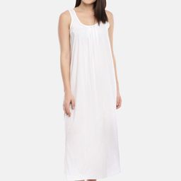 GOLDSTROMS Round Neck Sleeveless Pure Cotton Maxi Nightdress-picture-26