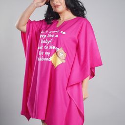 LetsDressUp Typography Printed Kaftan Nightdress-image-77