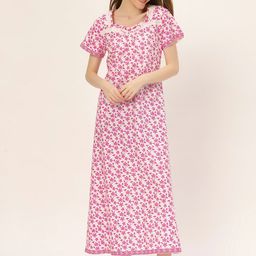 ETC Printed Pure Cotton Maxi Nightdress-image-88