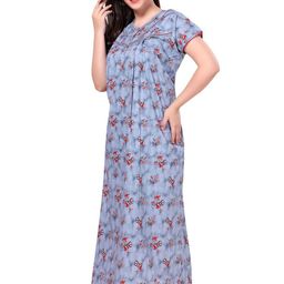 Soulemo Printed Pure Cotton Maxi Nightdress-image-10