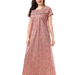 Soulemo Floral Printed Maxi Pure Cotton Nightdress-image-58