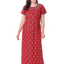 Soulemo Ethnic Motifs Printed Maxi Nightdress-image-13