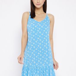 Hypernation Floral Printed Nightdress-image-85