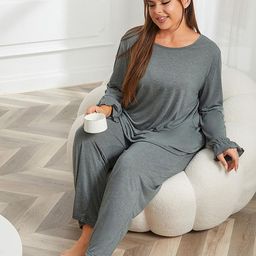 LULU & SKY Plus Size Loose Fit Top With Pyjamas-picture-4