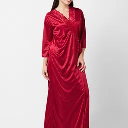 NOIRA V-Neck Maxi Nightdress-11