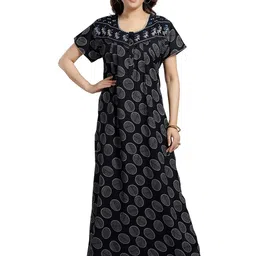 NIGHT QUEEN Printed Maxi Nightdress-picture-32