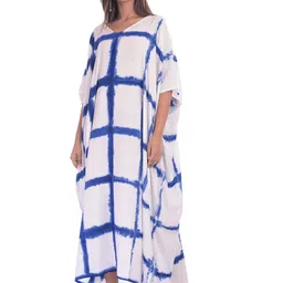 HANDICRAFT PALACE Printed Kaftan Maxi Nightdress-image-54