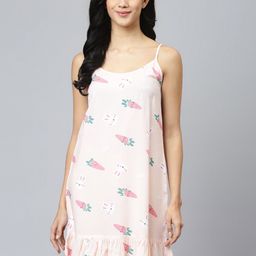 FLAMBOYANT Women Pink Printed Nightdress-image-65