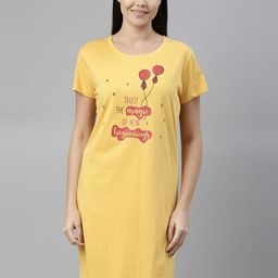 ETC Typography Printed Pure Cotton Nightdress-image-60