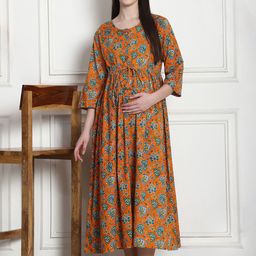 Secret Wish Floral Print Cotton Maternity Nightdress-picture-49