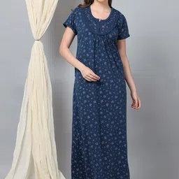 9shines Label Printed Maxi Nightdress-image-56