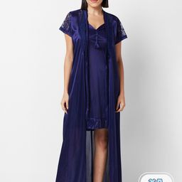 FashionRack Satin Nightdress With Robe-image-81