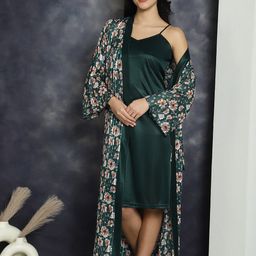 Claura Printed Nightdress With Robe-image-80