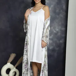 Claura Printed Nightdress With Robe-image-73