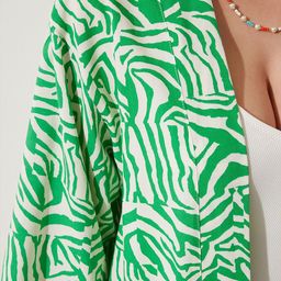 Happiness istanbul Abstract Printed Open Front Shrug image 2