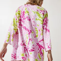 Happiness istanbul Abstract Printed Open Front Shrug image 4