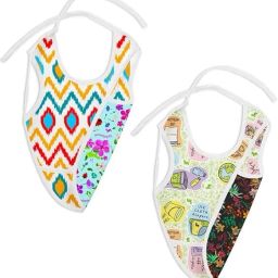 Waterproof Cloth Bib, Reversible Bib 2 Prints in 1 6M-4Y-image-37