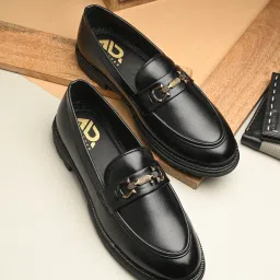 Men's Black Leather Comfortable Lightweight Fashionable Slip On Outdoor Casual Loafers For Men-picture-23