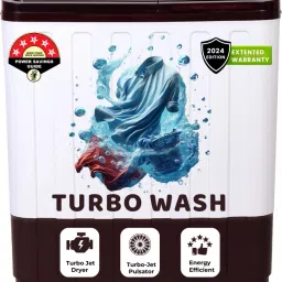 7.5 kg | Turbo Wash | Buzzer | Wheels | Turbo Jet Dryer | Magic Filter | Lint Filter Semi Automatic Top Load Maroon-18