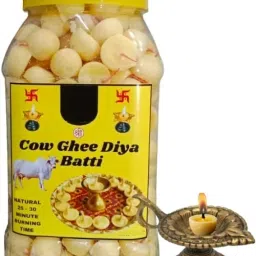 Ghee Diya Batti for Puja, 30 min Burning Time | Pooja Aarti, Diwali Cotton (Pack of 100) Table Diya-image-9