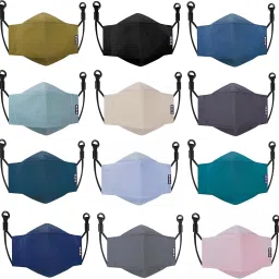 4 Layer 12Pcs Assorted Color Cotton Face Mask Reusable Super Breathable Fabric Face Mask with Adjustable Ear Loop Cloth Mask With Melt Blown Fabric Layer-1