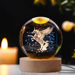 HORSE-Crystal Ball Night Light,Glass Ball Night LED Lamp with USB Night Lamp-image-133