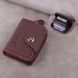 watchstar Men & Women Formal Brown Genuine Leather RFID Card Holder-picture-26