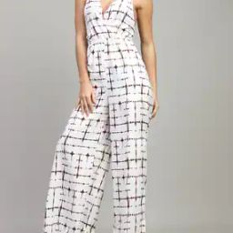Shein Sleeveless Abstract Print Backless Jumpsuit-image-4
