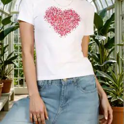 Shein Cute Short Sleeves Graphic Chest Print Fitted Crew Tshirt-image-75