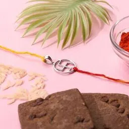 Sterling Silver Swastik Charm Rakhi-image-88