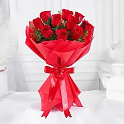 Vivid  10 Red Rose Bouquet-image-26
