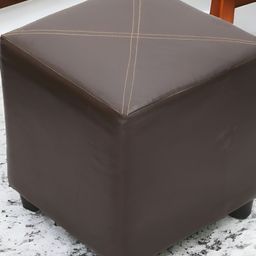 Ikiriya Brown Asteria Wooden Square Pouffe Ottoman-image-87