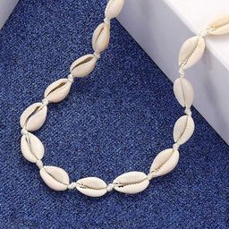 Yellow Chimes White Shell Design Choker Necklace-23