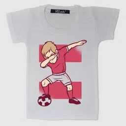 RISH Kids White Dabbing Footballer Printed T-shirt-image-94