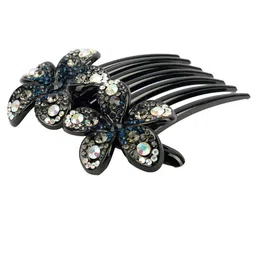 MIZORRI Women Blue & Black Embellished French Barrette-picture-22