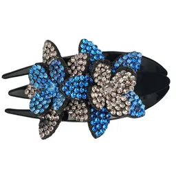 MIZORRI Women Blue & Black Embellished French Barrette-picture-37