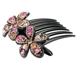 MIZORRI Women Pink & Black Embellished French Barrette-picture-32