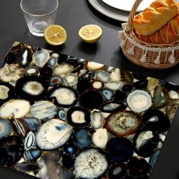 THE HOME CO. Blue & Beige Abstract Printed Rectangle Table Placemat-59