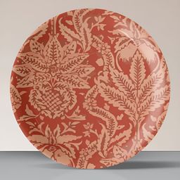 nestroots Red & Beige Ethnic Floral Printed Porcelain Wall Plate-image-84