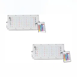 SPARK WORLD White & Blue 2 Pieces Metal Rectangle Shaped Outdoor Lamps-14
