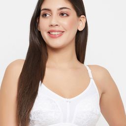 Clovia Floral Self Design Full Coverage Cotton Bra With All Day Comfort-image-25