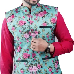 Floral Print Men Waistcoat-image-24