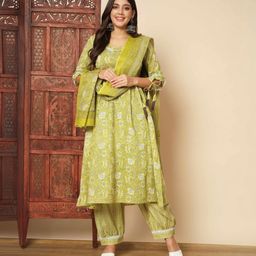 vbuyz Women Pure Cotton Kurta Pant Dupatta Set-picture-4