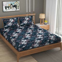 210 TC Fleece King Floral Fitted (Elastic) Bedsheet-image-71