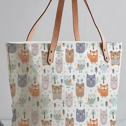 STYBUZZ White Printed Shopper Tote Bag-8