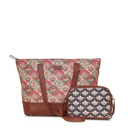 ZOUK Ethnic Motifs Printed Shopper Jute Shoulder Bag image 1