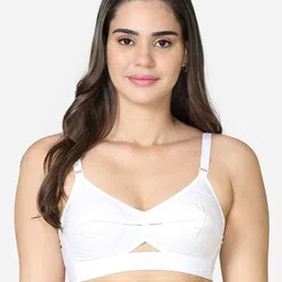 VStar White Single layered seamed Cotton Bra-image-59