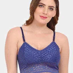 Amour Secret Blue Floral Bralette Bra-image-34
