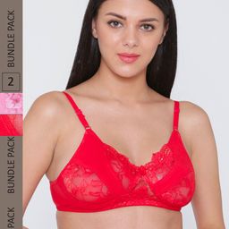 N-Gal Pack Of 2 Floral Anti-Odour Bralette Bra-image-65