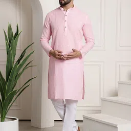 SOJANYA Checked Mandarin Collar Straight Kurta with Churidar-16